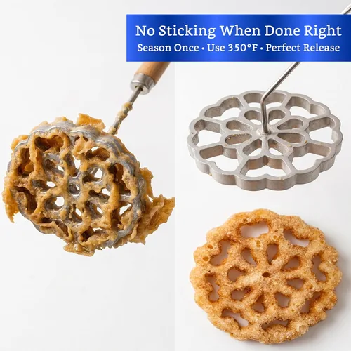 Miniatura 5 de Bunuelos Molde con mango XL (aluminio fundido de 5.7 pulgadas) – Molde para Buñuelos de Viento Mexicanos – Moldes Buñuelos de Viento – Moldes