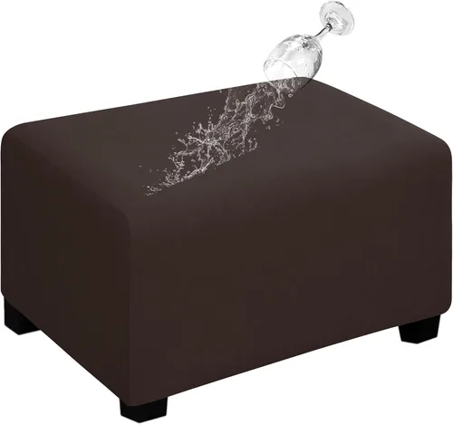 Miniatura 17 de Easy-Going Funda para Otomán Elástica 100% Doble Impermeable Rectangular Plegable Taburete de Almacenamiento Protector de Muebles Funda Suave