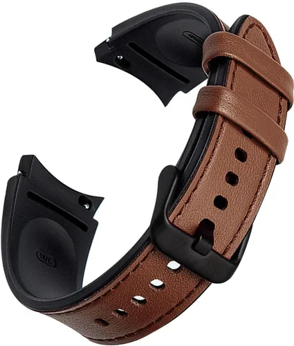 Miniatura 8 de Abanen Correa de reloj para Samsung Galaxy Watch 7 1.575 in/1.732 in, Galaxy Watch 6 1.575 in/1.732 in, suave cuero genuino híbrido silicona