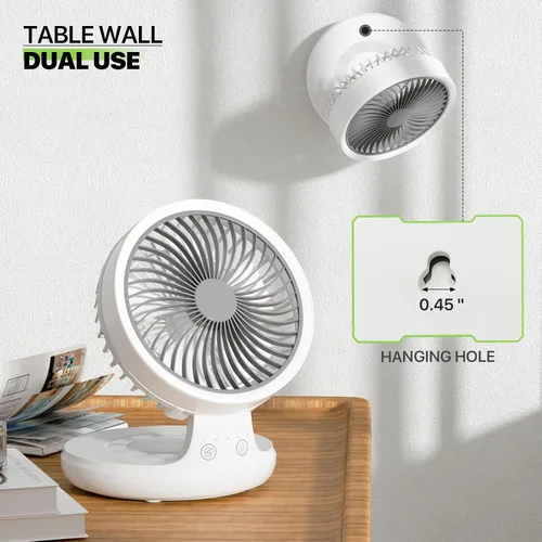 Miniatura 4 de Magshion Ventilador de escritorio plegable de 7.5 pulgadas con luz nocturna, ventilador pequeño oscilante de 120°, 4 velocidades, alimentado por USB