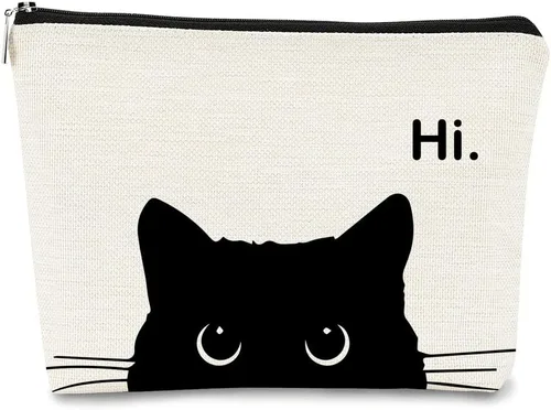 Regalos de Gatos - Pequeña bolsa de maquillaje, bolsa de cosméticos para amantes de los gatos, bolsa de maquillaje para adolescentes y mujeres, cat 1