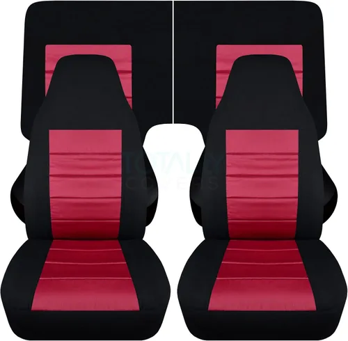 Miniatura 50 de Totally Covers Compatible con cubiertas de asiento para Chevy Camaro 1982-1992: Negro - Juego completo (23 colores) Cupé/Convertible Banco