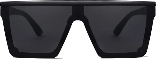 Miniatura 3 de SOJOS Gafas de sol cuadradas grandes para mujer, marco grueso, parte superior plana, espejado, lentes siameses, SJ2117