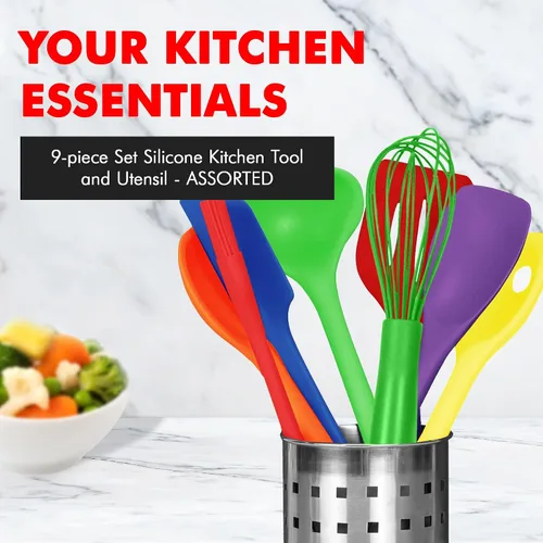 Miniatura 2 de Chef Craft - Juego de utensilios de cocina de silicona de alta calidad de 9 piezas, multicolor (42088)
