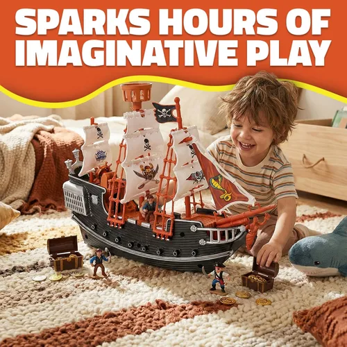 Miniatura 2 de Rhode Island Novelty - Barco pirata de 25 cm, uno por pedido