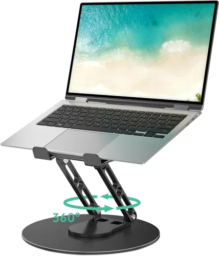 Miniatura 12 de Soporte para Laptop de Escritorio Ajustable Soporte para Computadora con Base Giratoria de 360° Soporte Elevador Ergonómico para Laptop