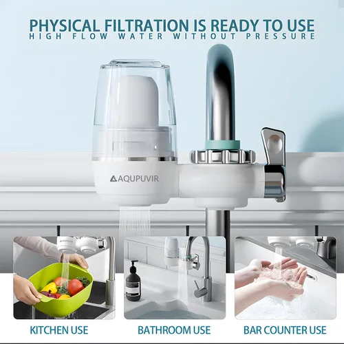 Miniatura 7 de Sistema de filtro de agua para fregadero para grifo de cocina, reduce el plomo, el cloro, el mal sabor y el olor, alta capacidad de 320 galones