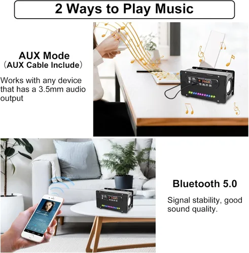 Miniatura 6 de Kit de altavoces DIY compatible con Bluetooth, kit de práctica de soldadura de radio FM DIY USB amplificador de sonido para el hogar control remoto