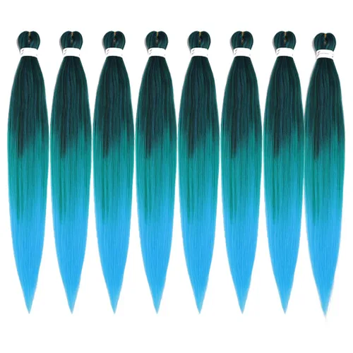Miniatura 47 de Extensiones de cabello trenzado morado preestiradas, 20 pulgadas, 2 piezas de cabello sintético trenzado para niñas y mujeres, fiesta, disfraz