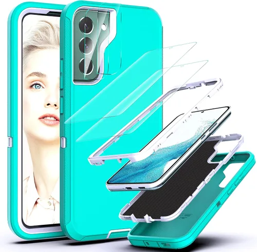 Miniatura 11 de YmhxcY Funda S22, a prueba de caídas, funda duradera de 3 capas para Samsung Galaxy S22, protección a prueba de golpes, funda protectora de goma