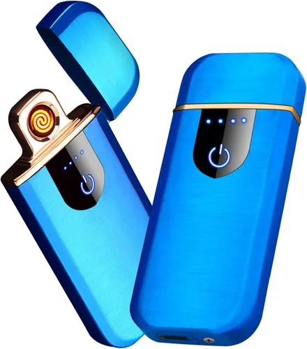 Miniatura 16 de Encendedor electrónico recargable por USB, encendido inteligente de doble cara, resistente al viento, plasma ligero, regalo portátil para novios