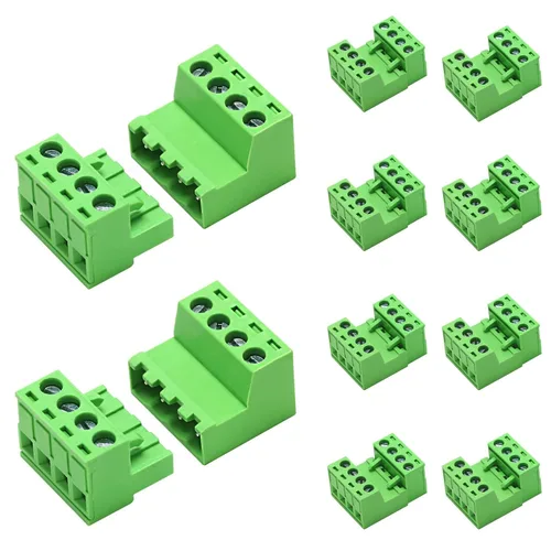 Miniatura 13 de 10 pares de conectores de bloque de terminales de tornillo enchufables de 2 pines de 5,08 mm de paso con enchufe Phoenix para cable de 28-12AWG