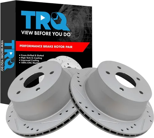 Miniatura 359 de TRQ Juego de rotores de freno de rendimiento trasero con revestimiento G premium compatible con Mazda 6 2014-2021