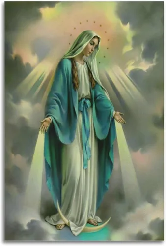 Miniatura 6 de Póster vintage de la Virgen María, pintura al óleo, arte religioso, pósteres estéticos e impresiones sobre lienzo, póster de arte de pared