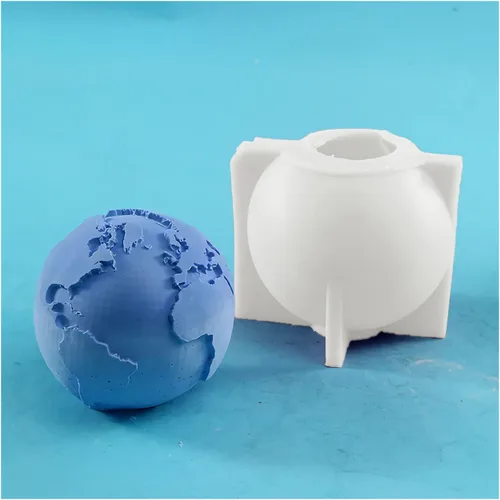 MIMIRACLE Moldes de vela de tierra 3D molde de resina epoxi en forma de tierra exterior de la tierra, molde de aromaterapia, molde de silicona para