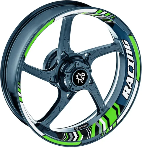 Miniatura 12 de KETABAO Paquete de calcomanías para llantas de rueda de 17 pulgadas compatibles con ZX10R ZX10RR ZX6R 636 Z900 Z1000 Z650 Ninja 400 18 19 azul