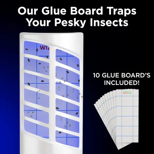 Miniatura 3 de Trampa para moscas grande para interiores, 21 bombillas LED UV, 5 recambios de tablero de pegamento adhesivo, una trampa para mosquitos domésticos