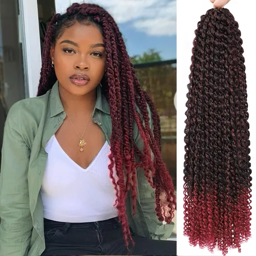 Miniatura 51 de Cabello Passion Twist de 24 pulgadas, 8 paquetes de cabello Passion Twist de ganchillo para mujeres, cabello trenzado Passion Twists largo bohemio