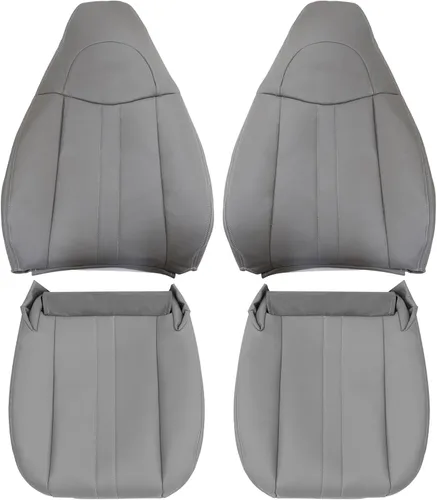 GXARTS Funda de asiento de cuero para el conductor y el pasajero, parte inferior y superior, ajuste Gary para Chevy Express GMC Savana 1500 2500
