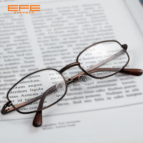 Miniatura 6 de EFE Lentes de lectura con marco de alambre de metal para hombres y mujeres, lentes ligeros con bisagra de resorte 1.0, paquete de 4