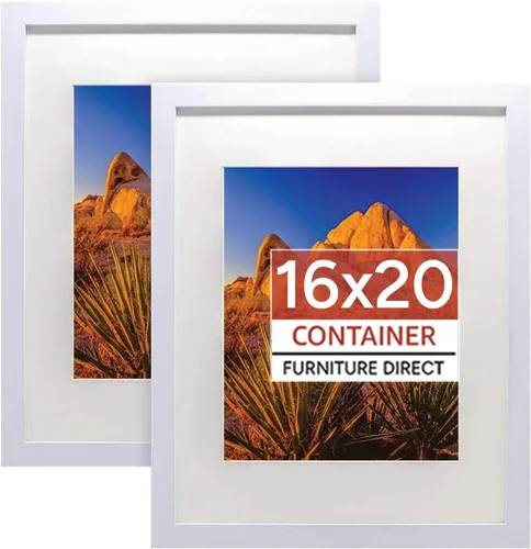 Miniatura 28 de Container Furniture Direct Marcos de fotos colgantes de 11 x 14 pulgadas para pared con plexiglás y doble colgador de montaje para formatos Negro