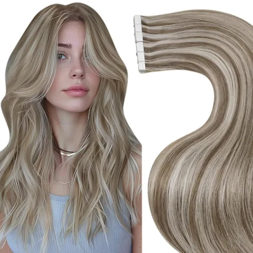 Miniatura 68 de LaaVoo - Extensiones de cabello humano Remy adhesivas con cinta invisible, cabello negro natural, extensiones de cabello para mujeres de color, 20