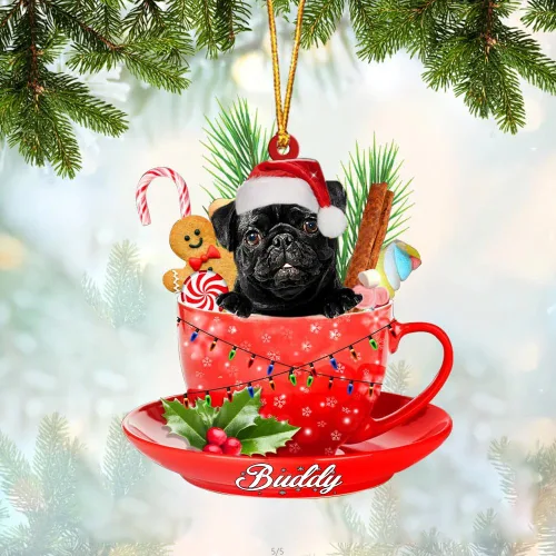 Miniatura 24 de Alaskan Malamute - Adorno acrílico personalizado para perro en taza, adorno de Navidad personalizado para perro 2023, decoración de árbol