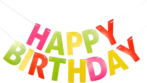 Miniatura 5 de MEETINGU Pancarta de Feliz Cumpleaños, Decoraciones de Fiesta Letrero Colorido Suministros para Niños, Niñas, Adultos