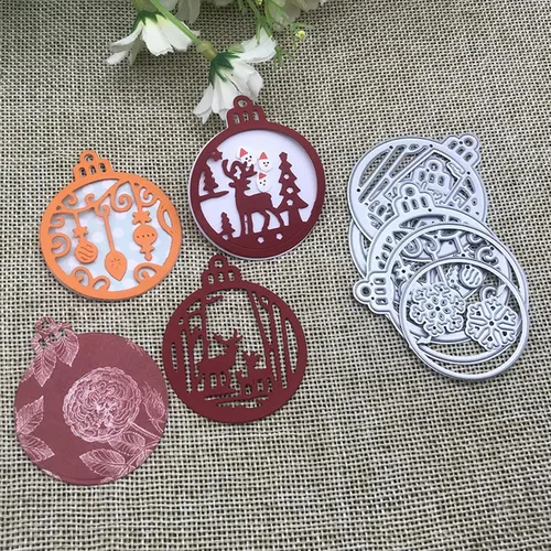Miniatura 3 de Adies 4 piezas de troqueles de metal con diseño de copo de nieve de Navidad, árbol de ciervo, copo de nieve, muñeco de nieve, plantillas de corte
