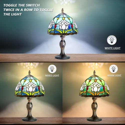 Miniatura 3 de Lámpara de Vidrio Teñido, Lámpara de Mesa de Vidrio Teñido, Lámpara de Noche de Escritorio Hecha a Mano, Lámpara de Noche de Cama, Regalo de Arte