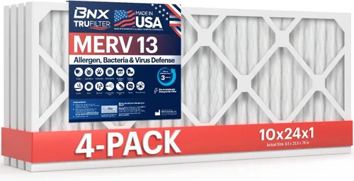 Miniatura 35 de BNX TruFilter - Filtro de aire 10 x 10 x 1 MERV 13, electrostático plisado, para aire acondicionado, HVAC y hornos, para alergias, polen, moho