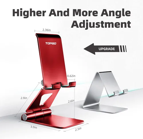 Miniatura 3 de Soporte para teléfono celular, [estable y ajustable en altura] Soporte plegable para teléfono celular para escritorio, escritorio de oficina, mesita