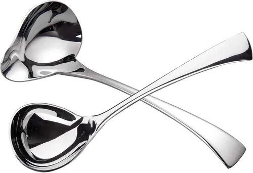 Miniatura 11 de IMEEA Cucharón pequeño para salsa con boquilla de vertido de acero inoxidable 18/10 Cuchara para rociar salsa, 7 pulgadas