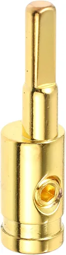 Miniatura 6 de X AUTOHAUX Reductor de entrada de amplificador de cobre calibre 8 audio estéreo para automóvil AWG Pin Power Reductor de cable de tierra tono dorado