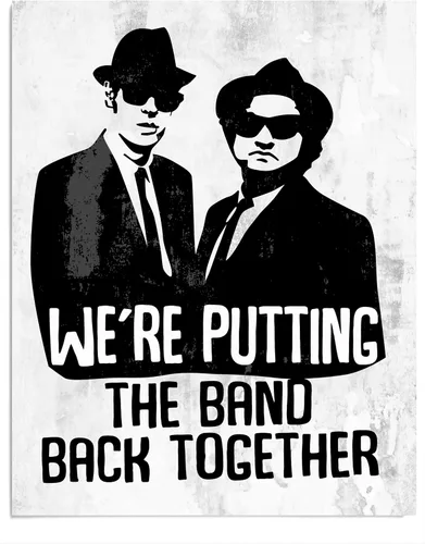 We Putting Band Back Together- Póster vintage SNL, arte de pared retro de TV con silueta de The Blues Brothers, decoración perfecta para el hogar,