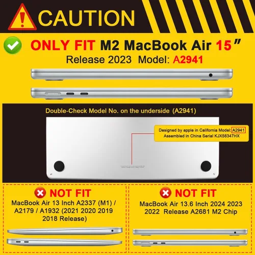 Miniatura 2 de Batianda Funda resistente para MacBook Air de 15 pulgadas 2026 M5 2025 M4 2024 2023 versión modelo A3448/A3241/A3114/A2941, soporte plegable Caqui