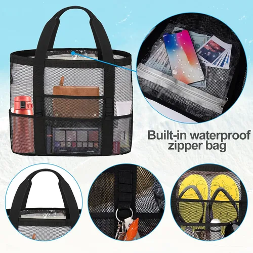 Miniatura 4 de Bolsas de playa de malla para mujer - Plus bolsa impermeable a prueba de arena