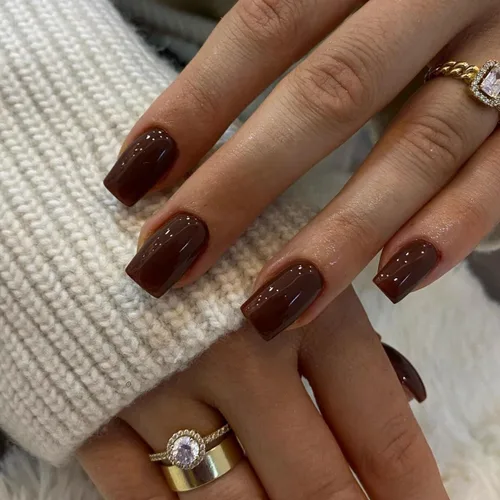 Miniatura 9 de KQueenest 30 PIEZAS Uñas Postizas Vino Rojo Oscuro, Uñas Cortas y Medianas Cuadradas, Uñas Acrílicas Burgundía, Uñas Postizas de Color Sólido, Uñas