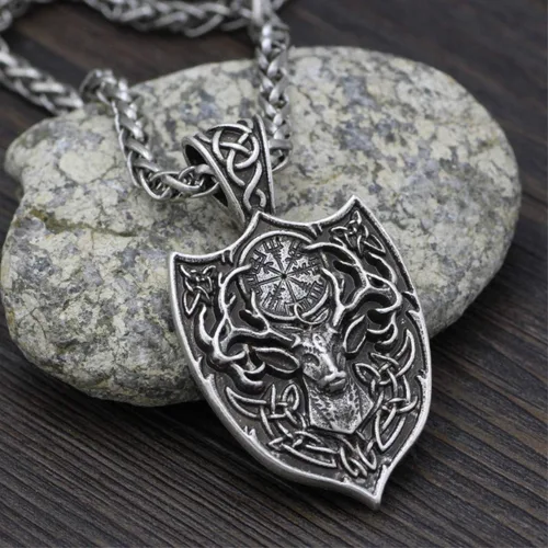 Miniatura 4 de Leprato Collar vikingo nórdico, amuleto de runa vikinga nórdica, dije de amuleto vikingo, regalo de joyería para hombres y mujeres