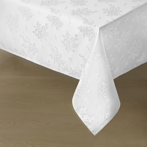 Miniatura 8 de Romanstile Mantel rectangular de jacquard, resistente al agua, elegante, con patrón floral de rosa damasco, mantel decorativo de poliéster lavable