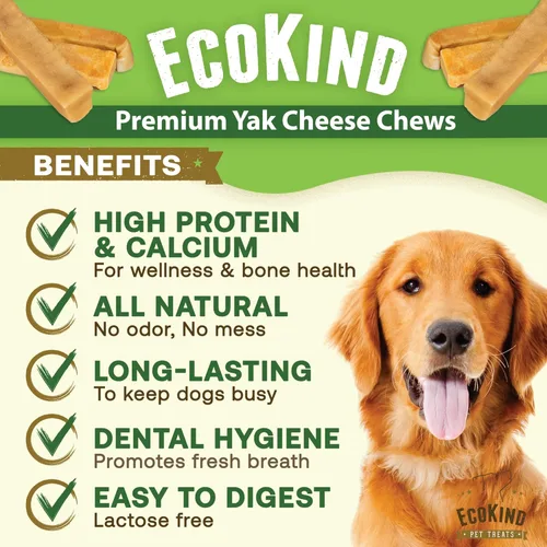 Miniatura 2 de EcoKind Premium Gold Yak Cheese - Masticables para perros del Himalaya, golosinas saludables para perros de todas las razas y tamaños, todo natural
