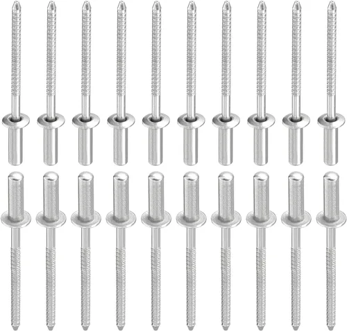 DTGN Remaches ciegos de 0.126 in x 0.394 in (DxL) – Paquete de 50 – Bueno para la unión de maquinaria – Remache de extremo cerrado de cúpula de