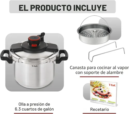 Miniatura 2 de Olla a presión eléctrica T-Fal 12 en 1, multifuncional programable con 25 programas integrados inteligentes, olla de cerámica antiadherente