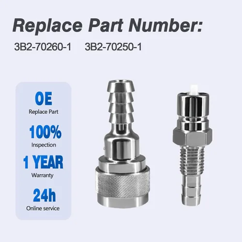 Miniatura 3 de CULMKARI Conector de combustible de 5/16" para motor fuera de borda Tohatsu Nissan de 2/4 tiempos 5-90HP Reemplaza 3B2-70260-1 3B2-70250-1