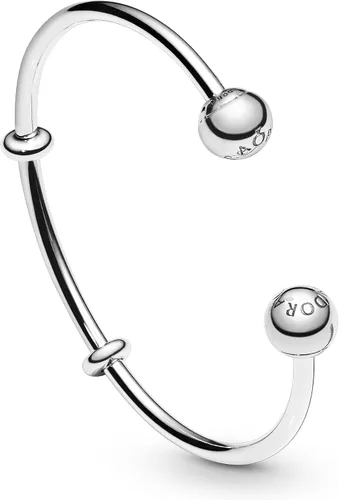 Miniatura 2 de PANDORA Joyería de plata abierta pulsera de plata de ley Metal Silicona