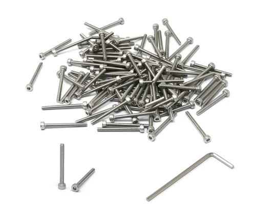 Miniatura 22 de iexcell 25 piezas M4 x 60/65/70/75/3.150 in paso de rosca 0.028 in acero inoxidable 304 cabeza hexagonal Tornillos Tornillos surtido Kit