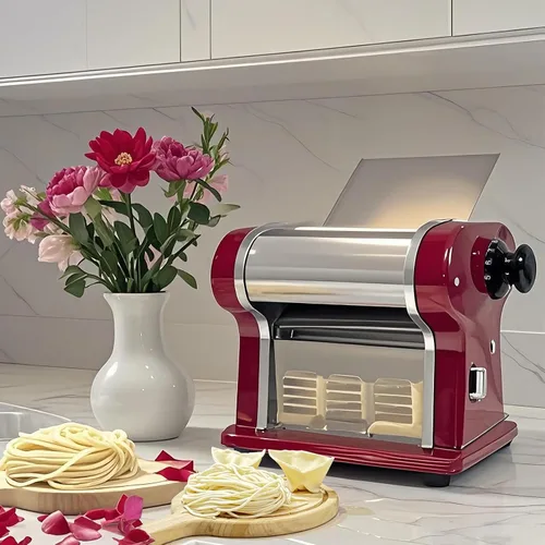 Miniatura 2 de Máquina de prensado de masa eléctrica para hacer fideos domésticos Cortador de 0.098 in incorporado 135 W 11.0 lbs/H Salida para uso doméstico
