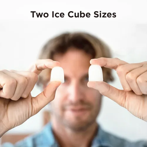 Miniatura 4 de Máquina de hielo para encimera, 9 cubos listos en 6 minutos, 26 libras en 24 horas, máquina de hielo autolimpiante con cuchara de hielo y cesta, 2