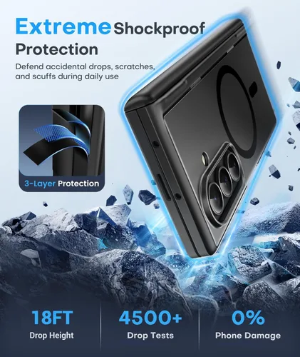 Miniatura 6 de BERFY Funda para Samsung Galaxy Z Fold 7 con Protector de Pantalla de Privacidad, [Compatible con MagSafe][Anti Espía] Soporte Plegable Oculto