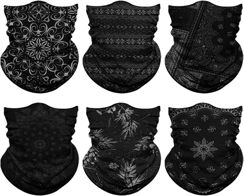 Miniatura 19 de Polaina para el cuello para hombres y mujeres, bandana para la cabeza, bufanda para la cara, cubrebocas, calentador, pasamontañas, sin costuras